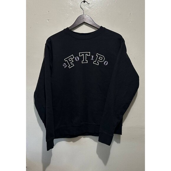 FTP BRAND NEW Crewneck Sweatshirt BLACK Embroidered 2010 Streetwear M - Picture 1 of 3